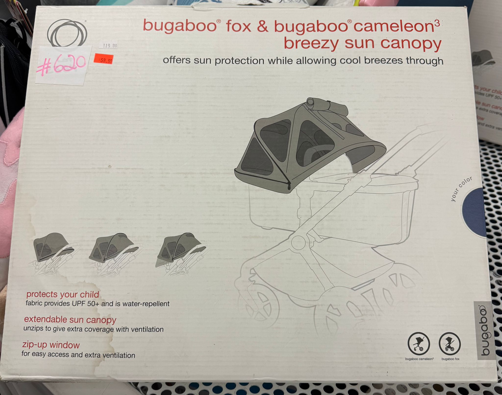 bugaboo fox &bugaboo cameleon breezy sun canopy navy